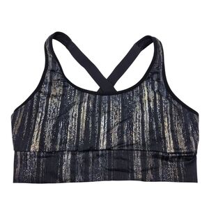 VICTORIA Sport The Player Racerback Sports Bra Size Medium Black Gold